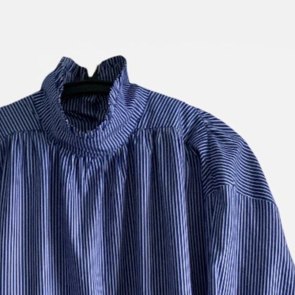 Tela Blue Cotton Prairie Style Fashion Shirt, Size 6